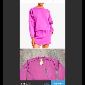 Women's  Fuchsia Sweatshirt The All In Motion Long Sleeve Magenta &  Bla…